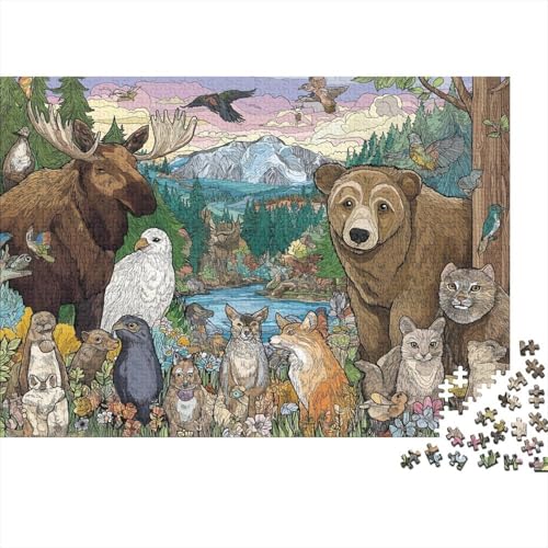 ,Alaskan Wildtiere,1000pcs (75x50cm),DIY-Puzzle Für Erwachsene von kaiyun