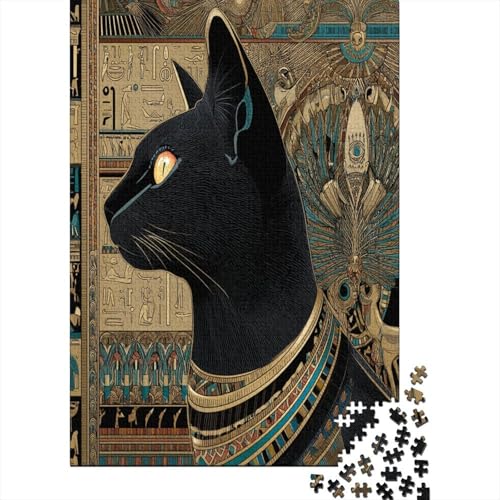 Altägyptischer Stil Puzzle 1000 Teile, Lernspiel, Unmöglich Black Heterochromatic Katze, Anspruchsvolles Spielzeug Für Erwachsene Und Kinder Ab 14 Jahren 38x26cm/1000pcs von kaiyun