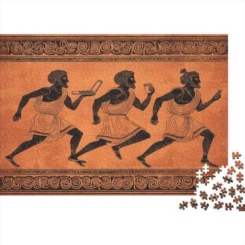 ,Altgriechischer Tonhintergrund mit schwarzen Figuren,1000pcs (75x50cm),DIY-Puzzle Für Erwachsene von kaiyun