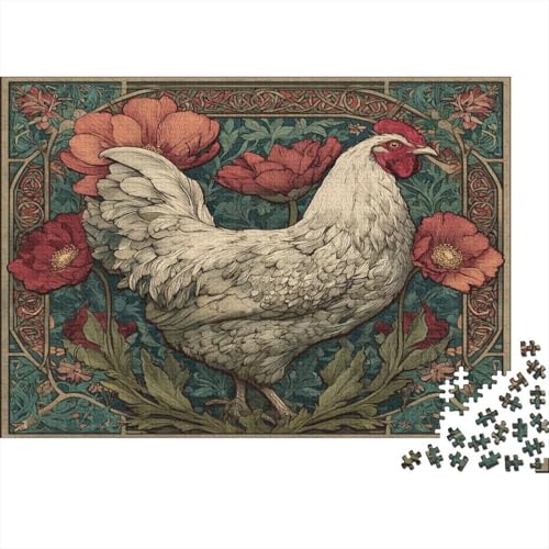 Artistic Huhn Puzzle 1000pcs (75x50cm) Erwachsene Sommerblumen Puzzle,Home Decor von kaiyun