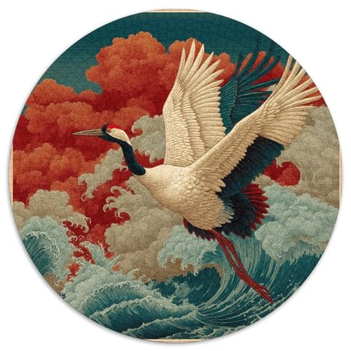 Asiatischer Vogel 1000pcs (67.5x67.5cm) Schwer Puzzle Lernspiel Impossible Japan Waves and Clouds Herausforderung Spielzeug Für Erwachsene Kinder von kaiyun