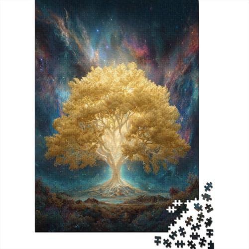 Atemberaubender Sternenhimmel Goldener Baum1000 Teile: Unmögliches Puzzle Für Erwachsene, Spiele, Geschenke, Kinder, Herausforderungs70x50cm/1000pcs von kaiyun