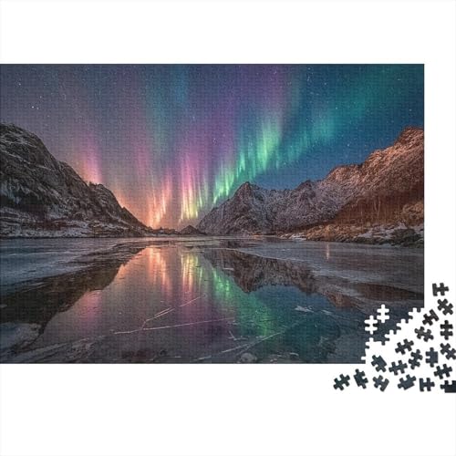 Aurora Borealis Reflected on The ICY Lake 1000pcs (75x50cm) Puzzles, Die Für Erwachsene Und Personen Ab 14 Jahren Geeignet Sind von kaiyun