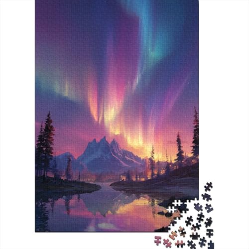 Aurora-Landschaft Puzzle 1000 Teile Für Erwachsene, Lernspiele, Heimdekoration38x26cm/1000pcs von kaiyun