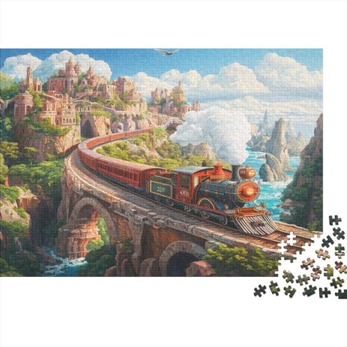 Autotoon Zug Rätsel Für Erwachsene |Spektakuläre Landschaft| 1000pcs (75x50cm) Puzzles Lernspiele Home Decor von kaiyun