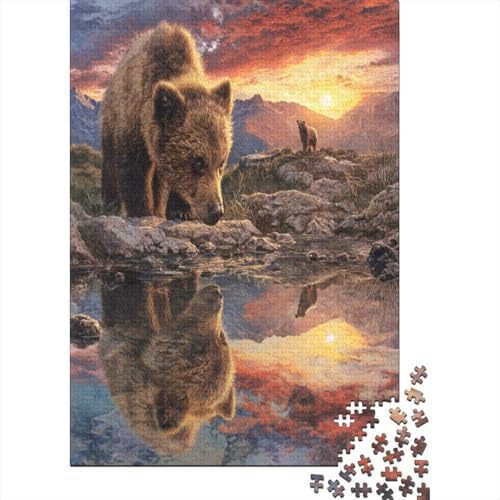 Bär, Spiegelbild,Rätsel Für Erwachsene 70x50cm/1000pcs,Herausforderungsspiele Berge, Sonnenuntergang und Wolken Bär, Spiegelbild,Rätsel Für Erwachsene 70x50cm/1000pcs,Herausforderungsspiele Berge, Sonnenuntergang und Wolken von kaiyun