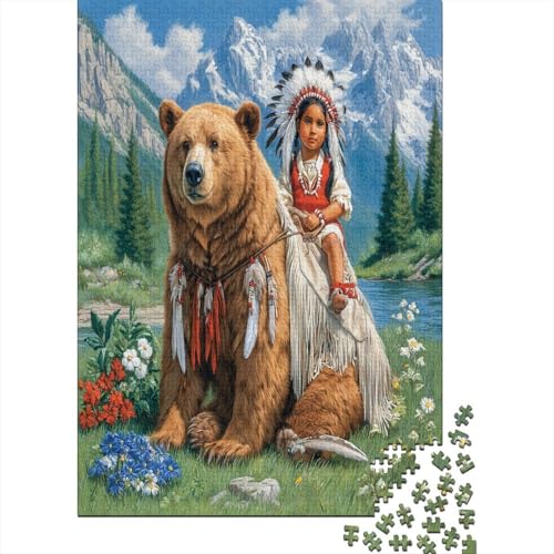 Bär und Mädchen in indianischen Kostümen 70x50cm/1000pcs Puzzles, Die Für Erwachsene Und Personen Ab 14 Jahren Geeignet Sind Bär und Mädchen in indianischen Kostümen 70x50cm/1000pcs Puzzles, Die Für Erwachsene Und Personen Ab 14 Jahren Geeignet Sind von kaiyun