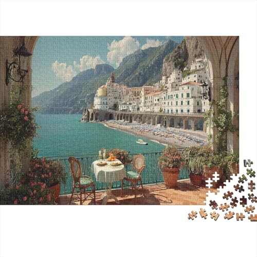 Balkon Rätsel Für Erwachsene |Amalfiküste| 1000pcs (75x50cm) Puzzles Lernspiele Home Decor von kaiyun