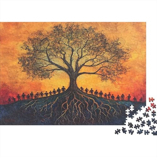 Baum 1000pcs (75x50cm) Puzzle, Lernspiel Impossible Wurzeln Stehen für Teamwork Herausforderungsspielzeug Für Erwachsene Teenager von kaiyun