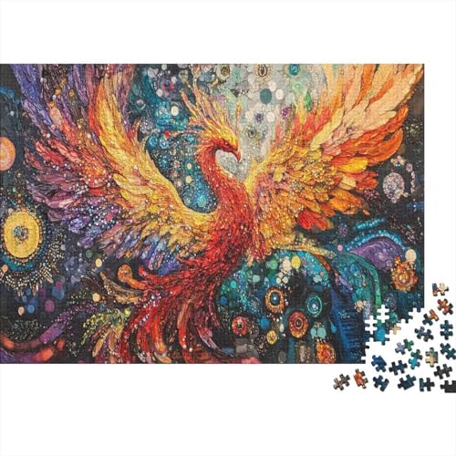 Beautiful Fiery Red Chinese Phönix 1000pcs (75x50cm) Schwer Puzzle Lernspiel Impossible Farbeful Crystal Inlay Herausforderung Spielzeug Für Erwachsene Kinder von kaiyun