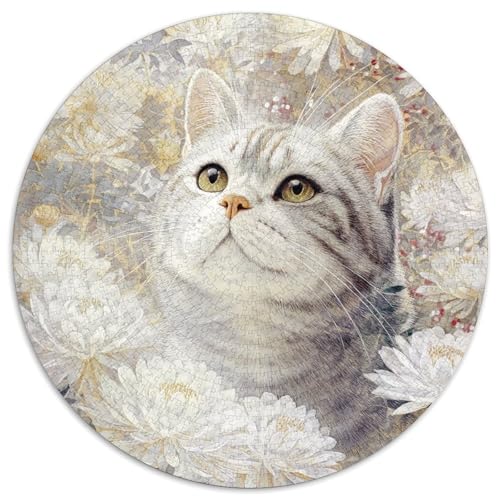 Beautiful Katze Puzzle 1000 Teile, Lernspiel, Unmöglich Wonderful Winter Blumen in Bloom, Anspruchsvolles Spielzeug Für Erwachsene Und Kinder Ab 14 Jahren 1000pcs (67.5x67.5cm) von kaiyun