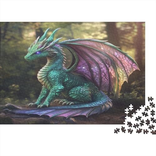 Beautiful Mother Drache 1000pcs (75x50cm) Erwachsenenpuzzle - Rainbow-Colored Double Wings DIY-Puzzlespielzeug von kaiyun