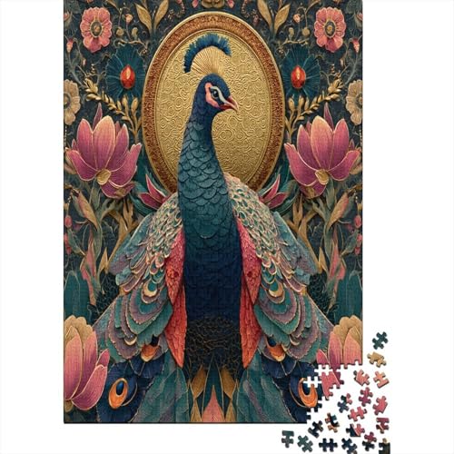 Beautiful and Colorful Gilded Pfau1000 Teile: Unmögliches Puzzle Für Erwachsene, Spiele, Geschenke, Kinder, Herausforderungs70x50cm/1000pcs von kaiyun