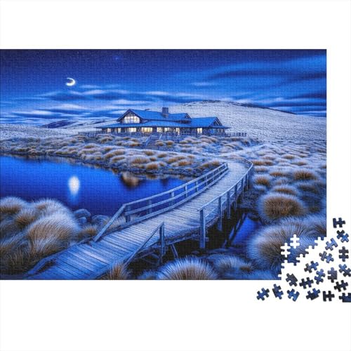 Berg Hütte 1000pcs (75x50cm) Puzzle, Lernspiel Impossible Sternenhimmel Herausforderungsspielzeug Für Erwachsene Teenager von kaiyun