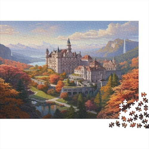 Berg View 1000pcs (75x50cm) Schwer Puzzle Lernspiel Impossible Schlosss Herausforderung Spielzeug Für Erwachsene Kinder von kaiyun