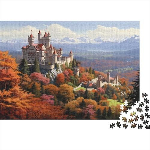 Berg View Puzzle 1000pcs (75x50cm) Erwachsene Schlosss Herbst Puzzle,Home Decor von kaiyun