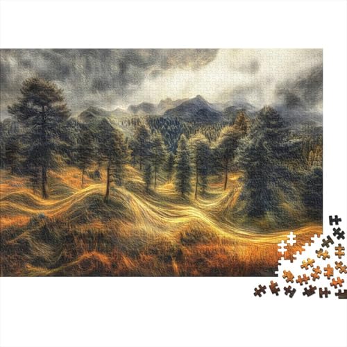 Berge, Wälder,Rätsel Für Erwachsene 1000pcs (75x50cm),Herausforderungsspiele Malstil von kaiyun