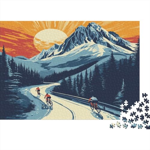Berge, kurvenreiche und steile Straßen- Radfahrer 1000pcs (75x50cm) Schwer Puzzle Lernspiel Impossible Herausforderung Spielzeug Für Erwachsene Kinder von kaiyun