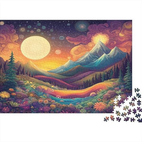 Berglandschaft 1000pcs (75x50cm) Puzzle, Lernspiel Impossible Mittelalter Art Herausforderungsspielzeug Für Erwachsene Teenager von kaiyun