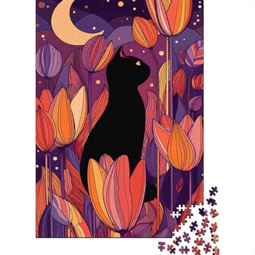 Black Katze,Rätsel Für Erwachsene 38x26cm/1000pcs,Herausforderungsspiele Tulpe Black Katze,Rätsel Für Erwachsene 38x26cm/1000pcs,Herausforderungsspiele Tulpe von kaiyun