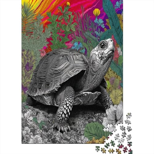 Black and Weiß Pet Schildkröte1000 Teile: Unmögliches Puzzle Für Erwachsene, Spiele, Geschenke, Kinder, Herausforderungs38x26cm/1000pcs von kaiyun