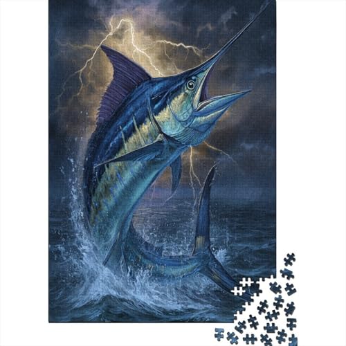 Blauer Marlin springt aus dunklem Wasser- Blitz and Waves1000 Teile: Unmögliches Puzzle Für Erwachsene, Spiele, Geschenke, Kinder, Herausforderungs70x50cm/1000pcs Blauer Marlin springt aus dunklem Wasser- Blitz and Waves1000 Teile: Unmögliches Puzzle Für Erwachsene, Spiele, Geschenke, Kinder, Herausforderungs70x50cm/1000pcs von kaiyun