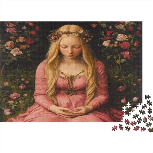 Blonde Mädchen 1000pcs (75x50cm) Puzzle, Lernspiel Impossible Beautiful Blumen Herausforderungsspielzeug Für Erwachsene Teenager von kaiyun