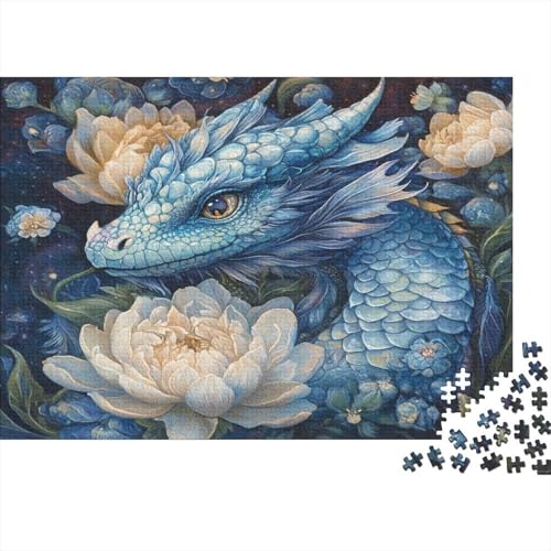 Blue Drache 1000pcs (75x50cm) Schwer Puzzle Lernspiel Impossible Blume Herausforderung Spielzeug Für Erwachsene Kinder von kaiyun