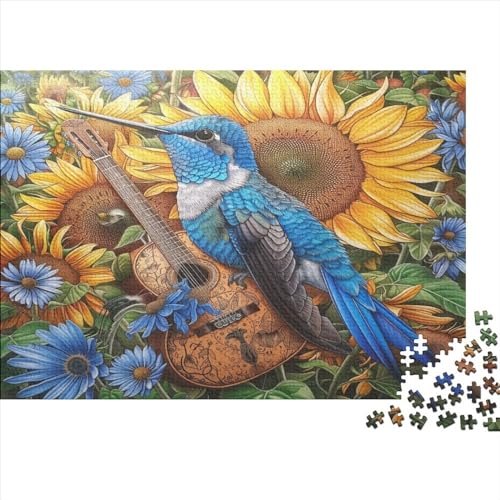 Blue HummingVogel Puzzle 1000pcs (75x50cm) Erwachsene Gitarre Puzzle,Home Decor von kaiyun