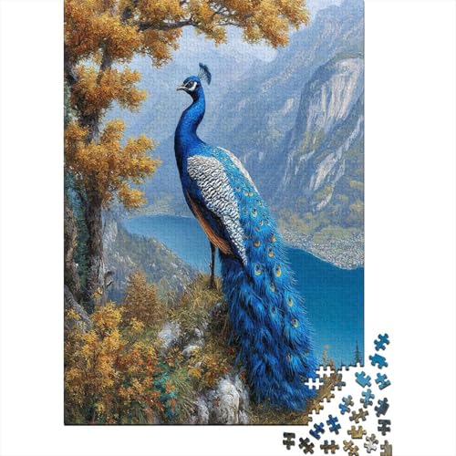 Blue Pfau, Lake Puzzle 1000 Teile, Lernspiel, Unmöglich, Anspruchsvolles Spielzeug Für Erwachsene Und Kinder Ab 14 Jahren 70x50cm/1000pcs von kaiyun