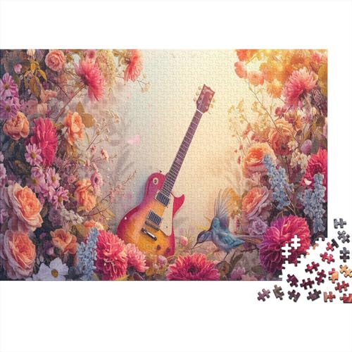 Blumen,Gitarre,1000pcs (75x50cm),DIY-Puzzle Für Erwachsene von kaiyun