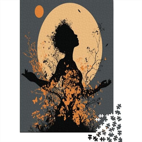 Blumen Schöne Frauensilhouette1000 Teile: Unmögliches Puzzle Für Erwachsene, Spiele, Geschenke, Kinder, Herausforderungs38x26cm/1000pcs von kaiyun