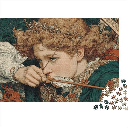 Bogenschütze spannt seinen Bogen, mittelalterliche Handschrift Rätsel Für Erwachsene || 1000pcs (75x50cm) Puzzles Lernspiele Home Decor von kaiyun