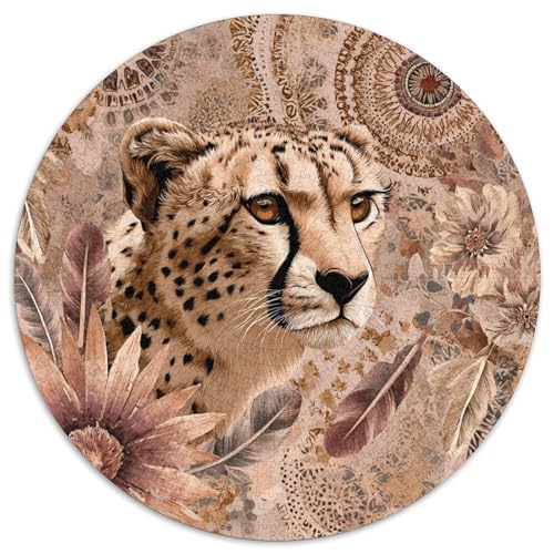 Bohème-Stil Leopard, Mandala, Gemusterte Nachhaltige Für Erwachsene Hochwertige Holzspielpuzzles 1000pcs (67.5x67.5cm) von kaiyun
