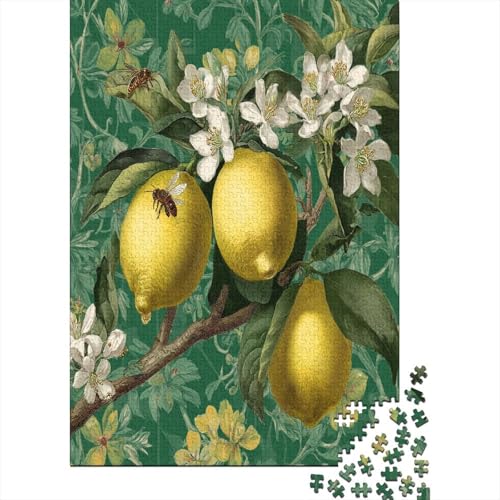 Botanisch Illustration Zitrone Puzzle 1000 Teile Für Erwachsene, Lernspiele, Heimdekoration70x50cm/1000pcs von kaiyun