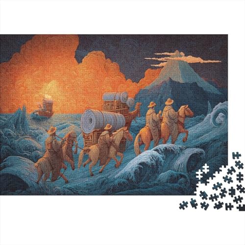 Bote, die Schriftrolle des Lichts überspannt Berge und Meere Puzzle 1000pcs (75x50cm) Erwachsene Puzzle,Home Decor von kaiyun