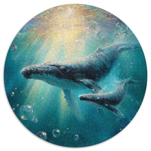 Buckelwalmutter und Ihr Kalb 1000pcs (67.5x67.5cm) Schwer Puzzle Lernspiel Impossible Herausforderung Spielzeug Für Erwachsene Kinder von kaiyun