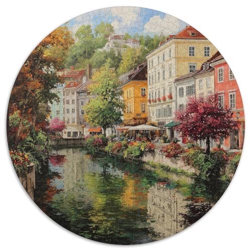 Büsche und EIN Kleiner Kanal im Herbst Puzzle 1000pcs (67.5x67.5cm) Erwachsene Bunt Houses in The City Puzzle,Home Decor von kaiyun
