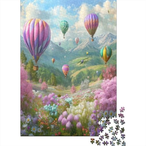 Bunte Heißluftballons Rätsel Für Erwachsene |Bright Spring Blumes| Familienspaß-Puzzles 38x26cm/1000pcs von kaiyun