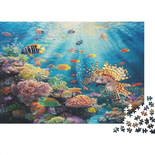 Bunter Fisch 1000pcs (75x50cm) Erwachsenenpuzzle - Lionfish and Various Meereslebewesen DIY-Puzzlespielzeug von kaiyun