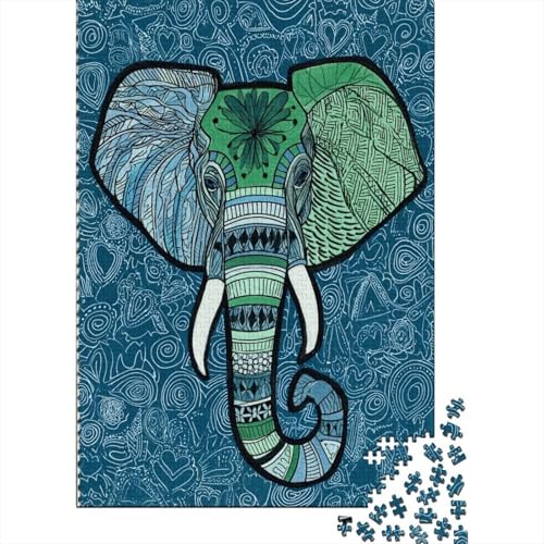 Cartoon-Elemente Elefantenmuster1000 Teile: Unmögliches Puzzle Für Erwachsene, Spiele, Geschenke, Kinder, Herausforderungs70x50cm/1000pcs von kaiyun