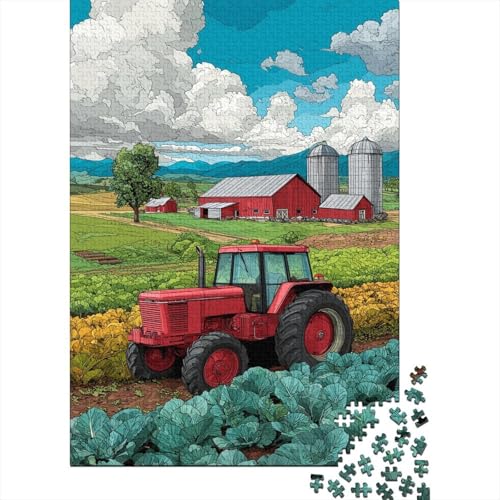 Cartoon-Stil,Red TraktorDriving Through A Green Lettuce Field Gemusterte Nachhaltige Für Erwachsene Hochwertige Holzspielpuzzles 70x50cm/1000pcs Cartoon-Stil,Red TraktorDriving Through A Green Lettuce Field Gemusterte Nachhaltige Für Erwachsene Hochwertige Holzspielpuzzles 70x50cm/1000pcs von kaiyun