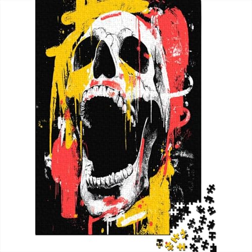 ,Cartoon-Totenkopf mit offenem Mund, Abstrakter Street-Graffiti-Stil,38x26cm/1000pcs,DIY-Puzzle Für Erwachsene ,Cartoon-Totenkopf mit offenem Mund, Abstrakter Street-Graffiti-Stil,38x26cm/1000pcs,DIY-Puzzle Für Erwachsene von kaiyun