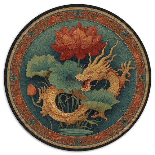 Chinese Drache, Lotus 1000pcs (67.5x67.5cm) Puzzles, Die Für Erwachsene Und Personen Ab 14 Jahren Geeignet Sind von kaiyun