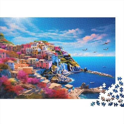 Cinque Terre 1000pcs (75x50cm) Schwer Puzzle Lernspiel Impossible Schön Insel Herausforderung Spielzeug Für Erwachsene Kinder von kaiyun