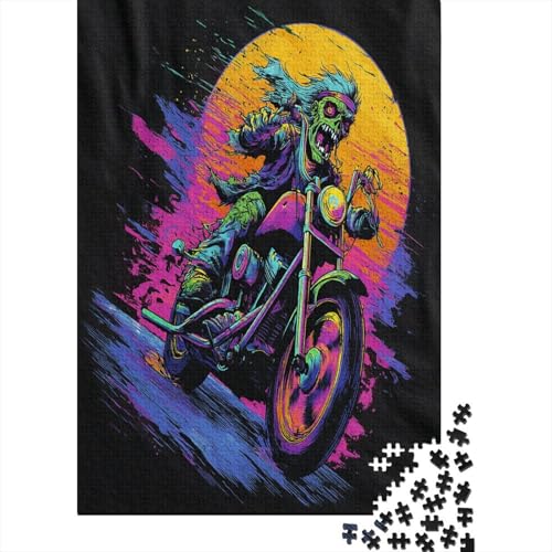Comic-Stil 38x26cm/1000pcs Schwer Puzzle Lernspiel Impossible Zombie auf einem Motorrad Herausforderung Spielzeug Für Erwachsene Kinder von kaiyun