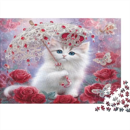 Cute Weiß Kitten Rätsel Für Erwachsene || 1000pcs (75x50cm) Puzzles Lernspiele Home Decor von kaiyun
