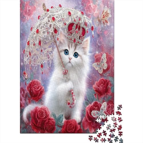 Cute Weiß KittenPuzzle 1000 Teile Für Erwachsene, Lernspiele70x50cm/1000pcs von kaiyun