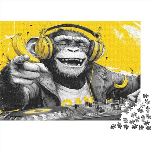DJ-AFFE mit Bananenkopfhörern 1000pcs (75x50cm) Schwer Puzzle Lernspiel Impossible Herausforderung Spielzeug Für Erwachsene Kinder von kaiyun