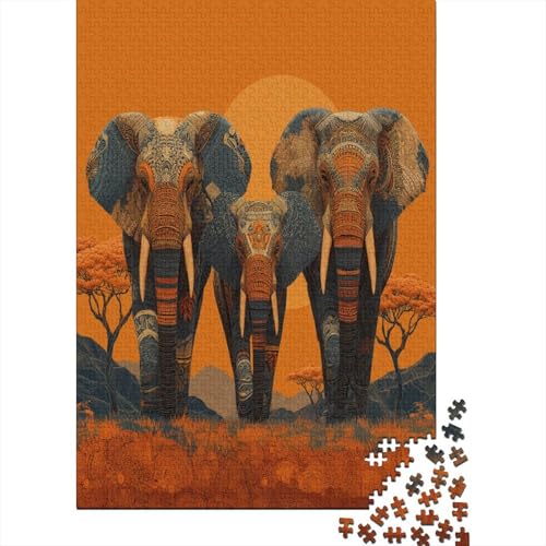 DREI Elefanten im afrikanischen Kunststil 38x26cm/1000pcs Puzzles, Die Für Erwachsene Und Personen Ab 14 Jahren Geeignet Sind DREI Elefanten im afrikanischen Kunststil 38x26cm/1000pcs Puzzles, Die Für Erwachsene Und Personen Ab 14 Jahren Geeignet Sind von kaiyun